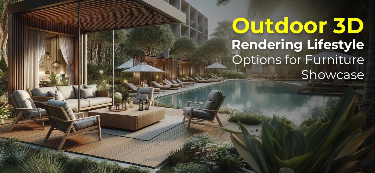  3d rendering for outdoor furniture