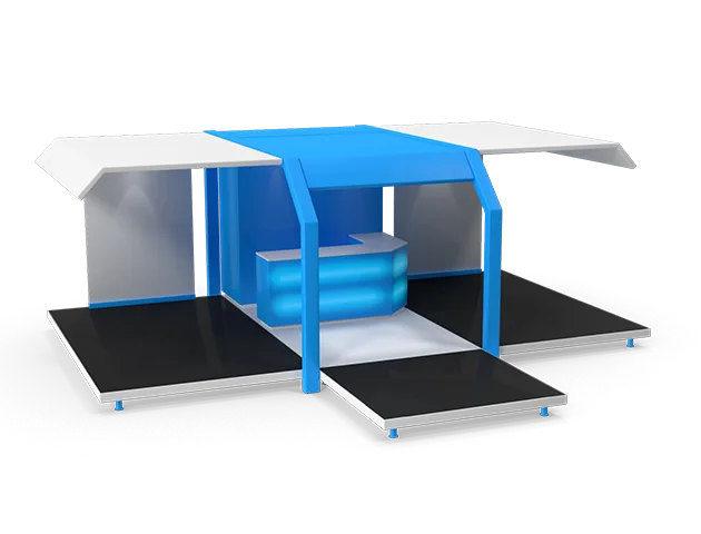 Three side open exhibition stall design