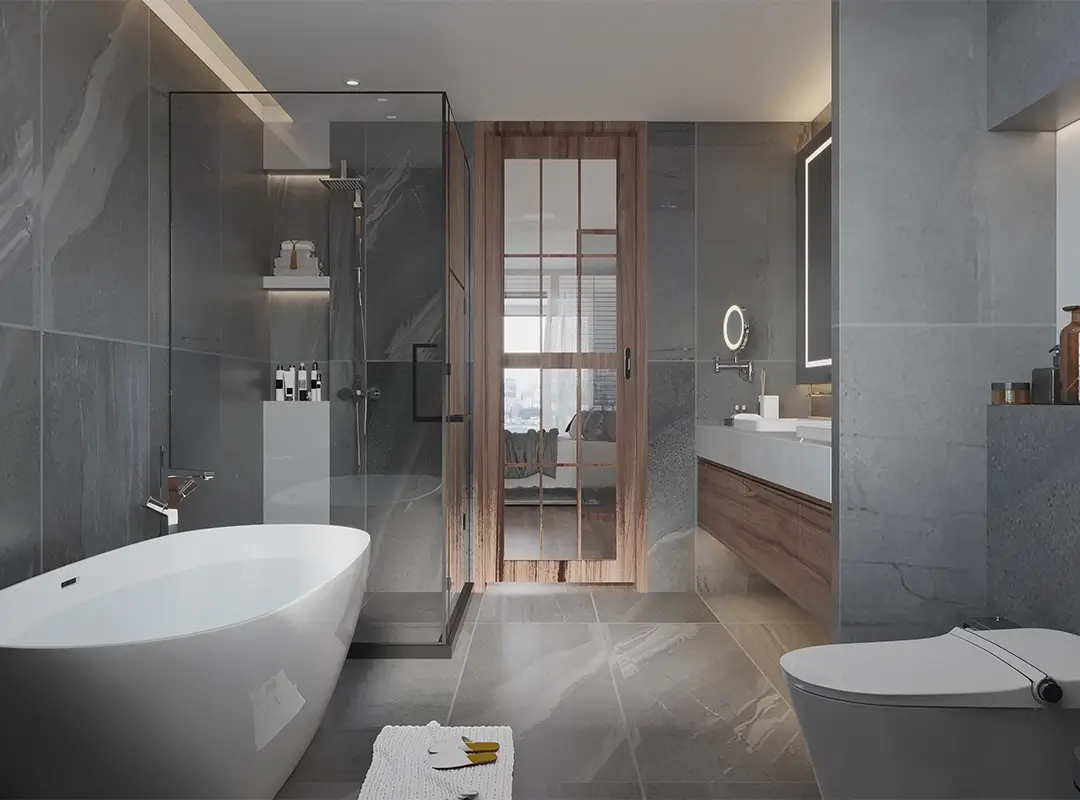 Bathroom interior design rendering