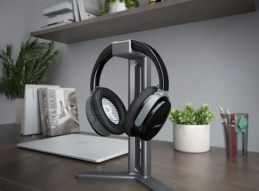 Headset 3D model with lifestyle background